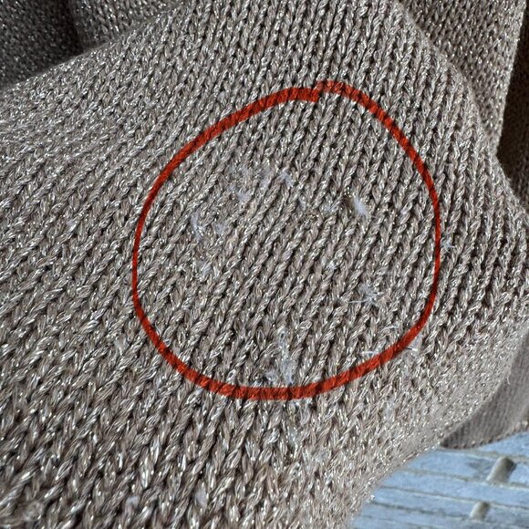 J. Jill Long Sleeve Gold Metallic Knit Cardigan Sweater Women's Size L - Picture 7 of 9